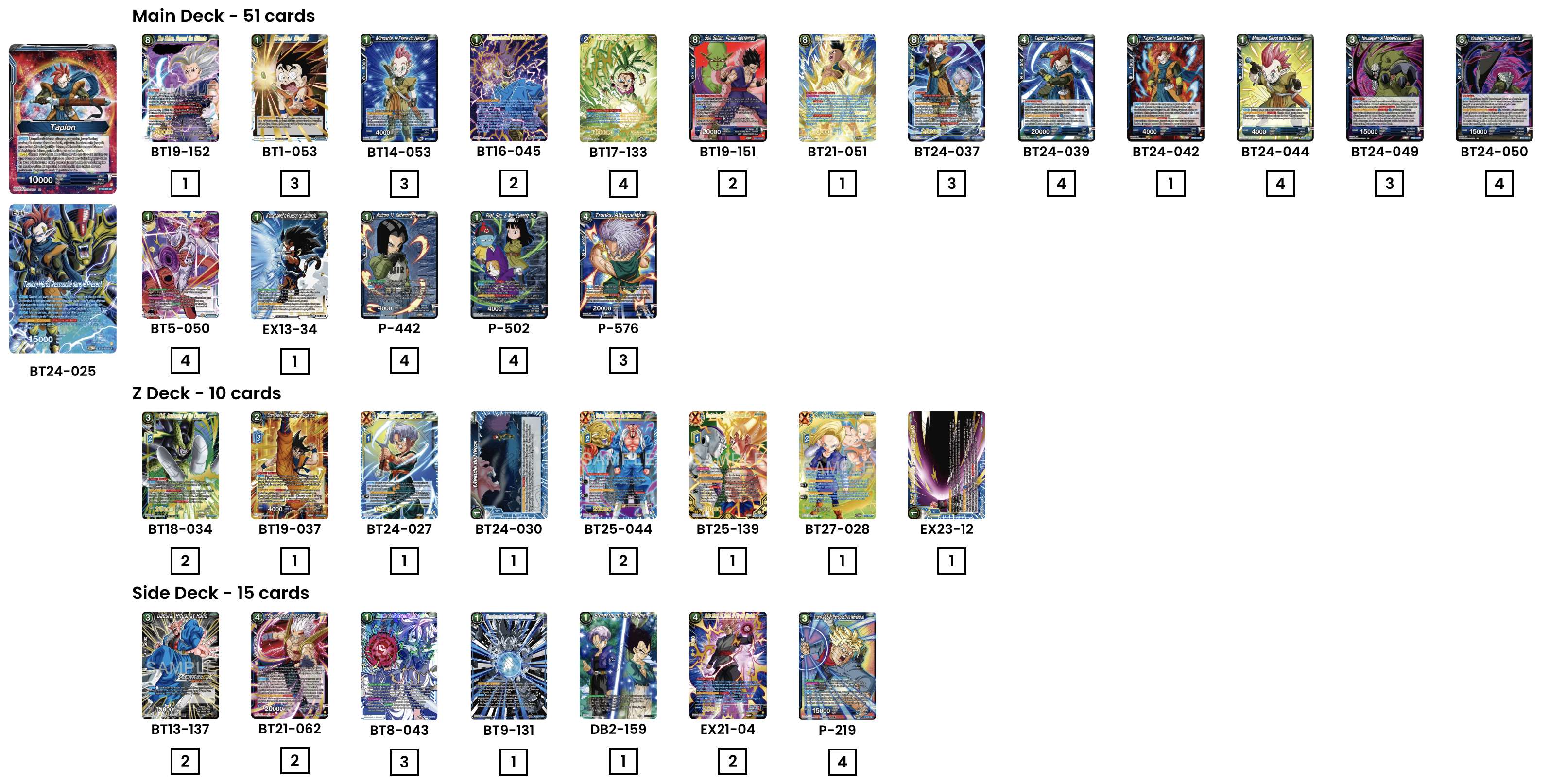 Decklist de Ali Drareni