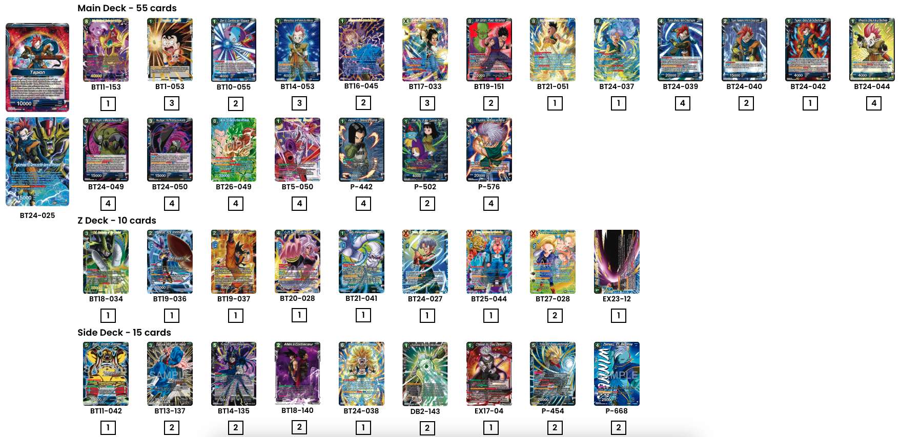 Decklist de Collin Albers