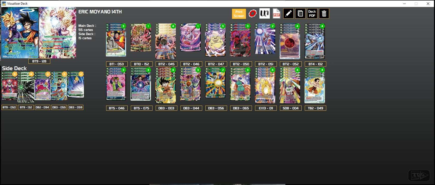 Decklist de Eric Moyano