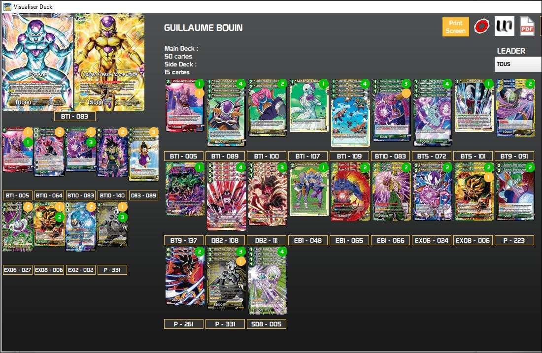 Decklist de Guillaume Bouin