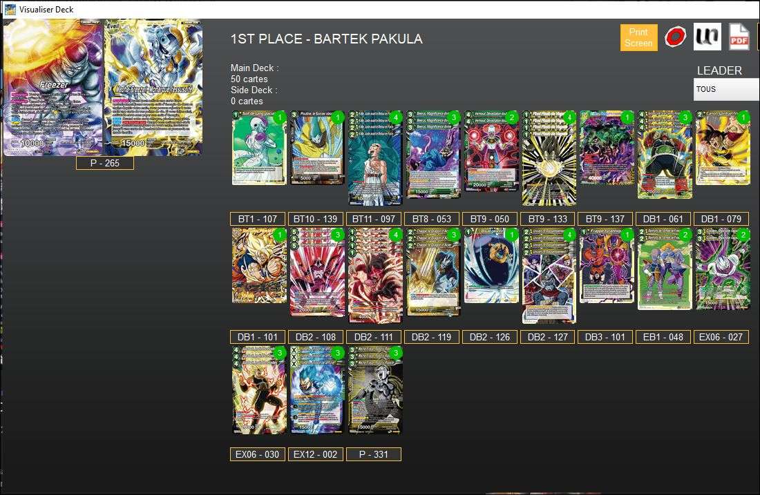 Decklist de Bartek Pakula