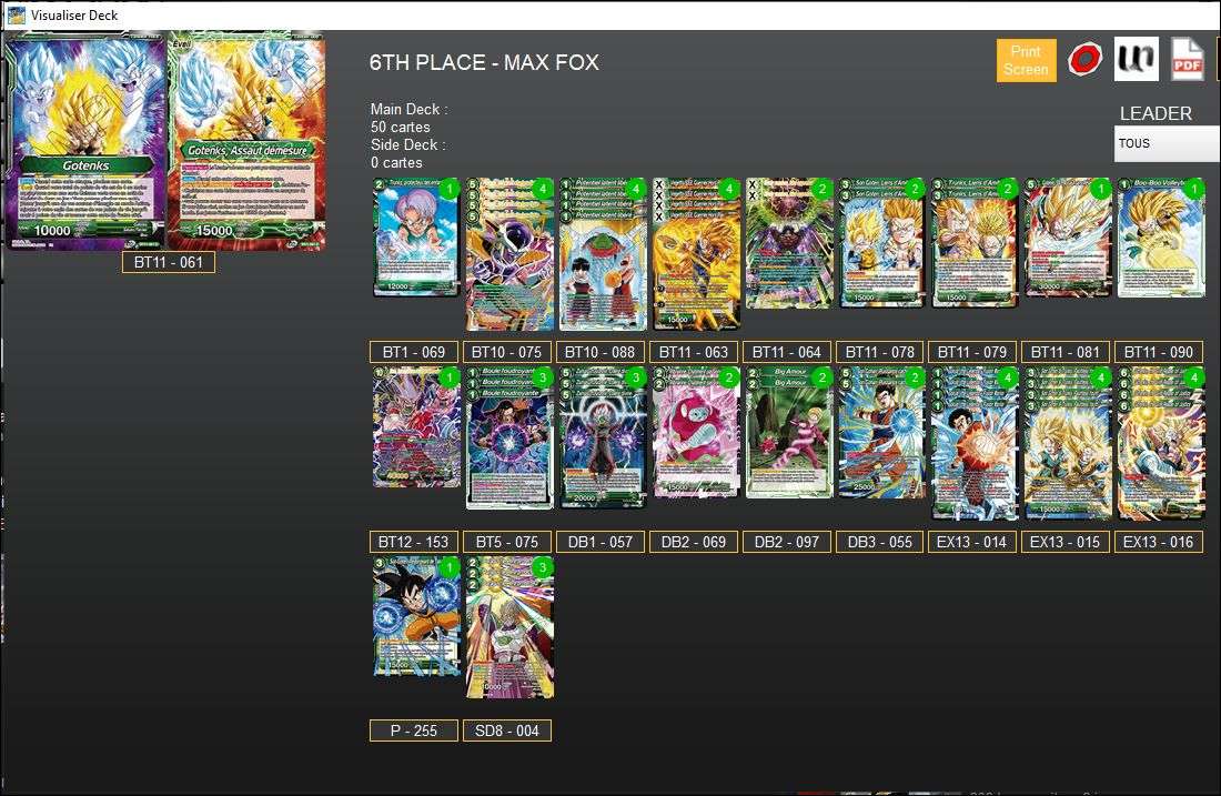Decklist de Max Fox
