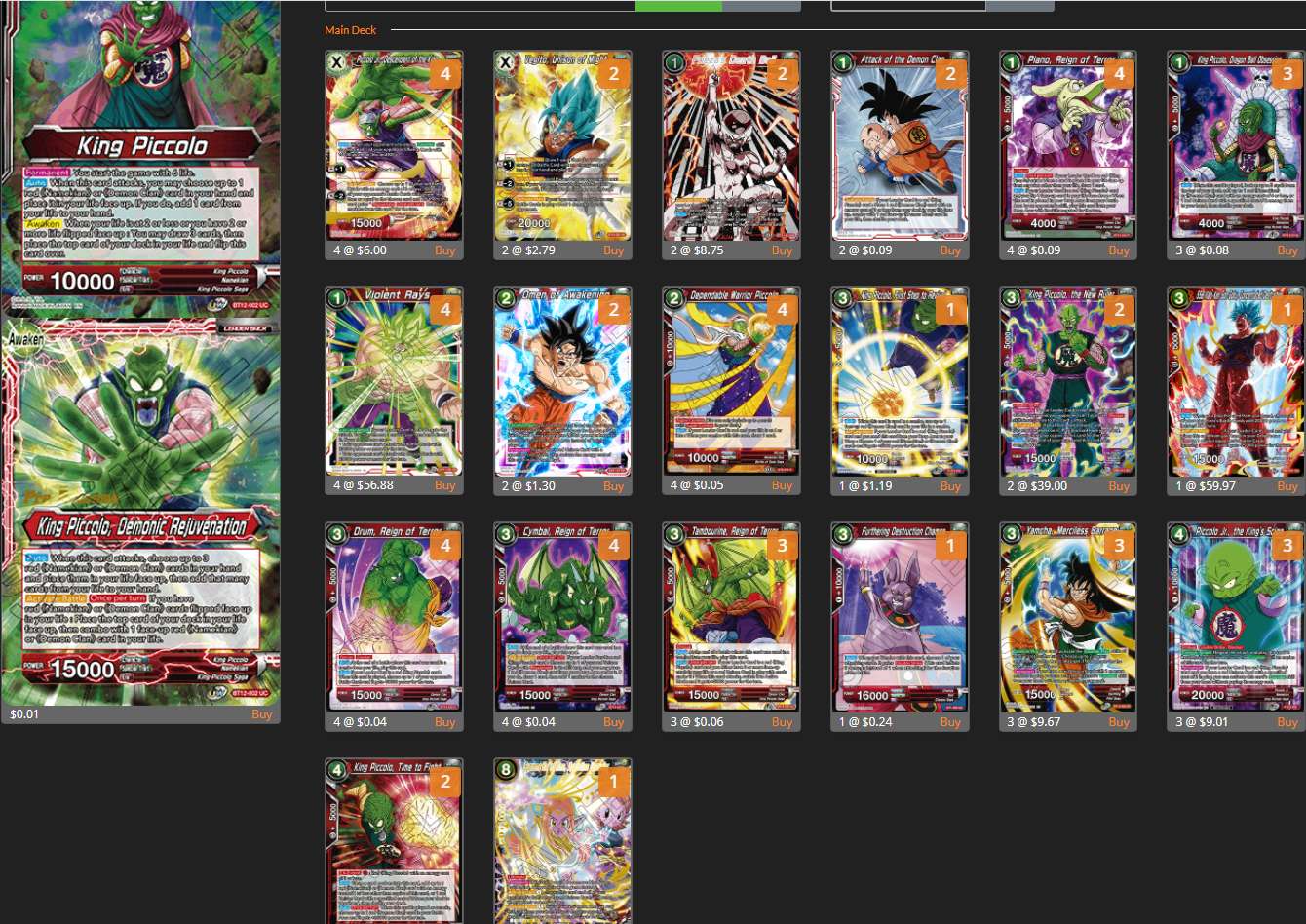 Decklist de William Lawson