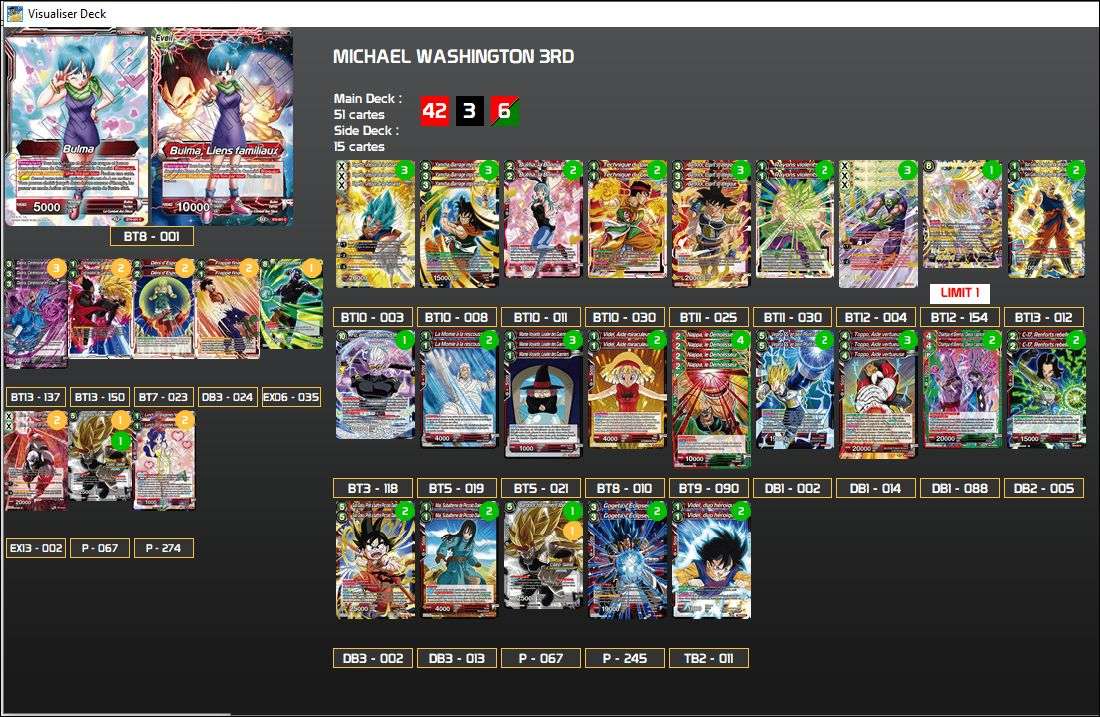 Decklist de Michael washington