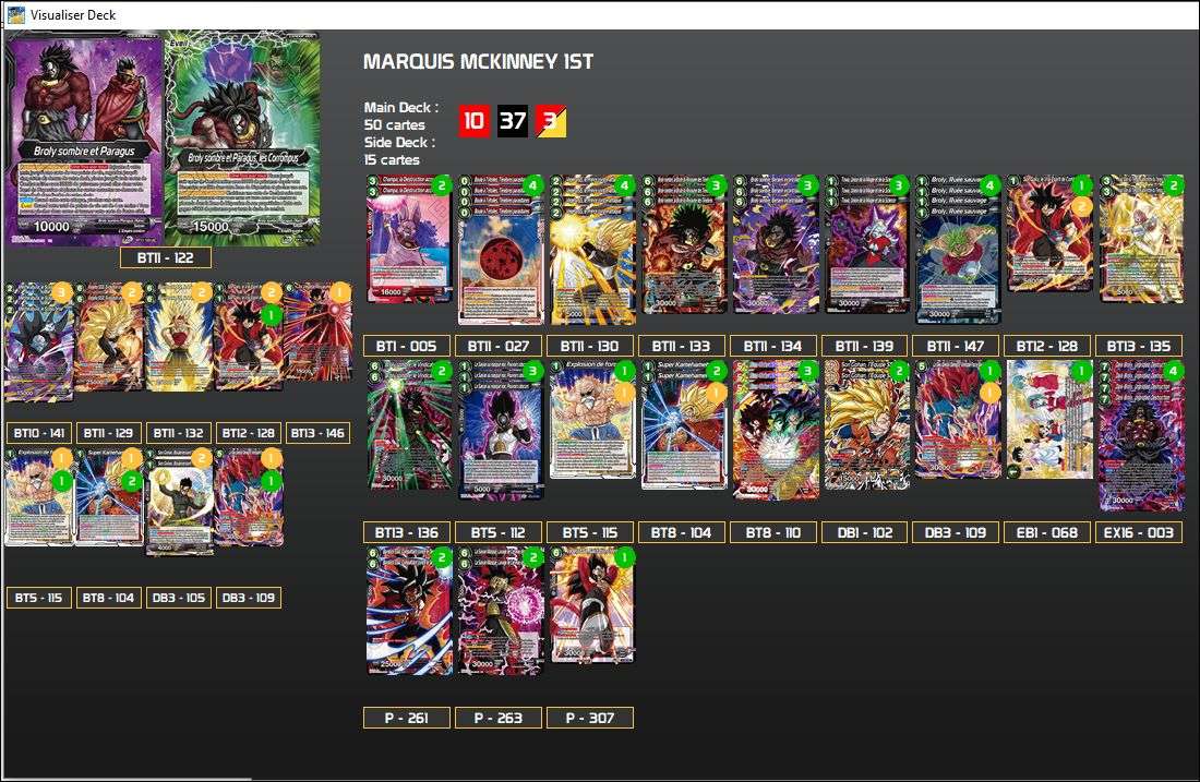 Decklist de Marquis McKinney