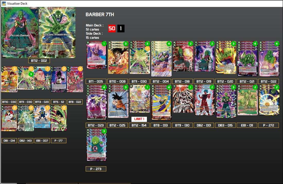 Decklist de Barber