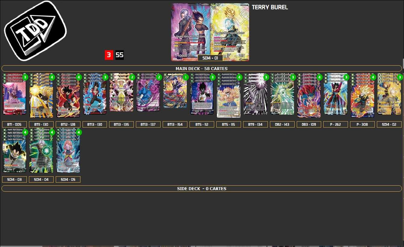 Decklist de Terry Burel