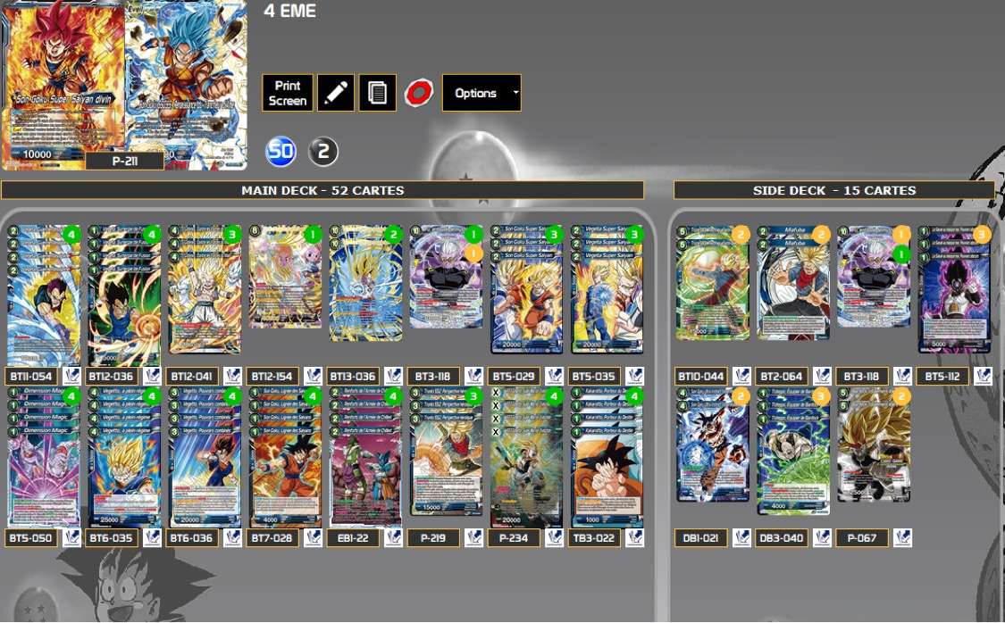 Decklist de Pas eu de nom