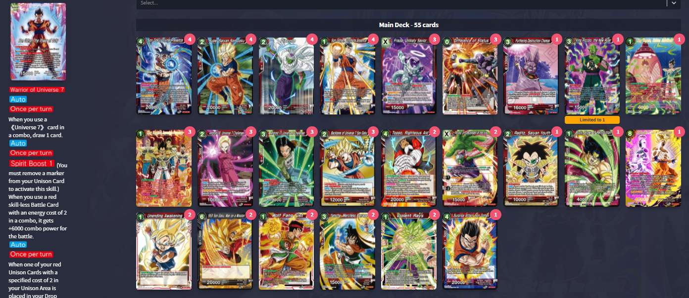 Decklist de Josue Zuniga